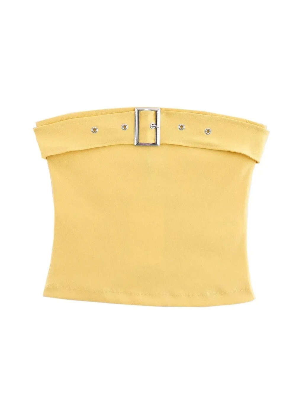 Zara Yellow Women's Strapless Top - 00’s style